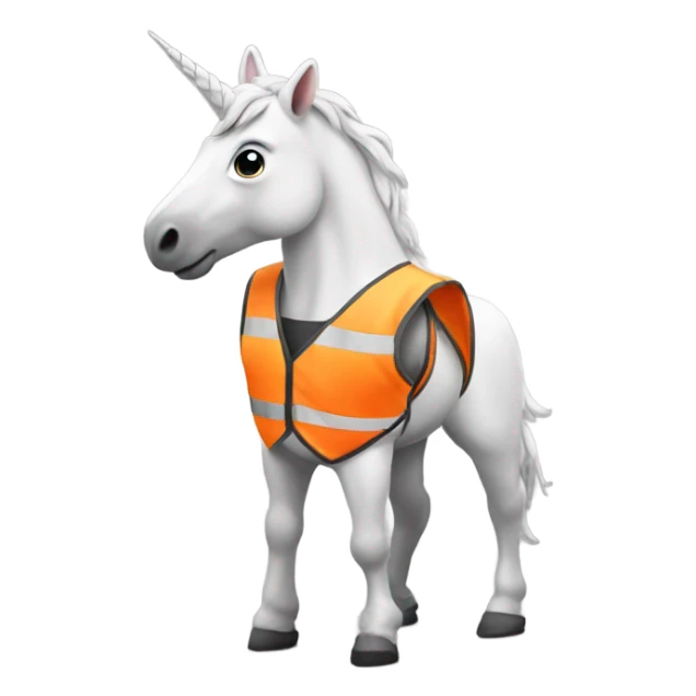 Unicorn wearing a safety vest sticker