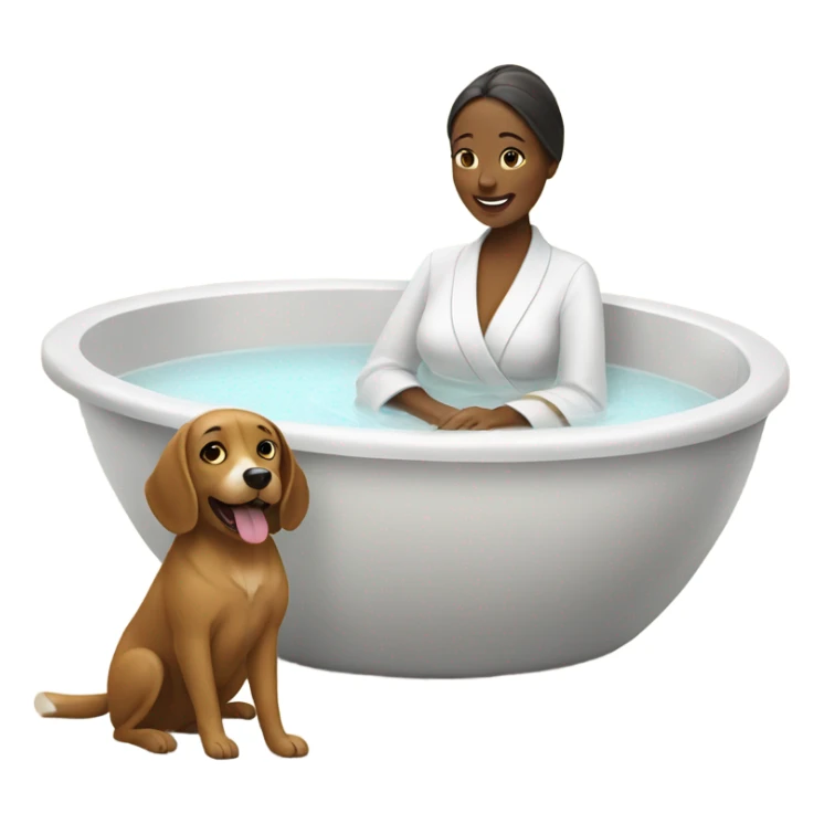 Dog and Woman taking spa sticker