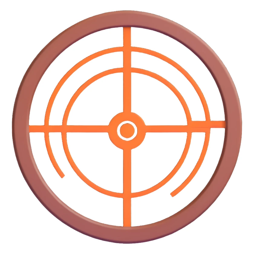 target reticle, sharp and clear, for PvP-focused emoji, modern emoji style, Rust-inspired details sticker