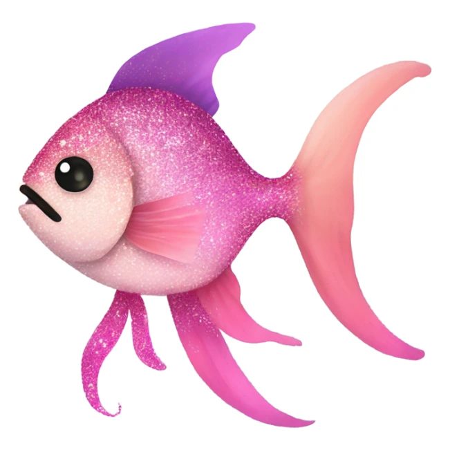 Pink ombre full body fish with glitter sticker