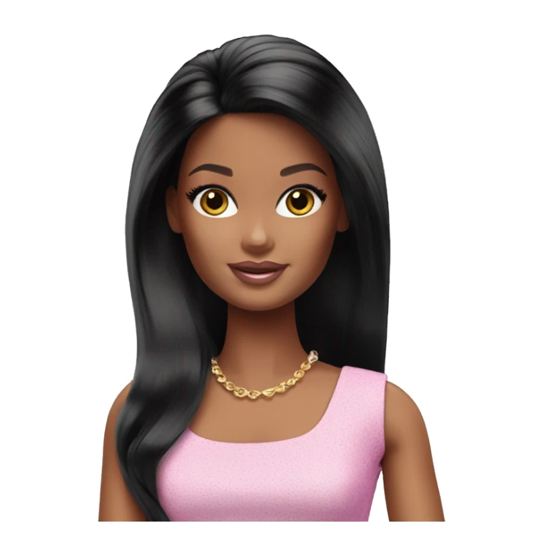 barbie doll black hair sticker