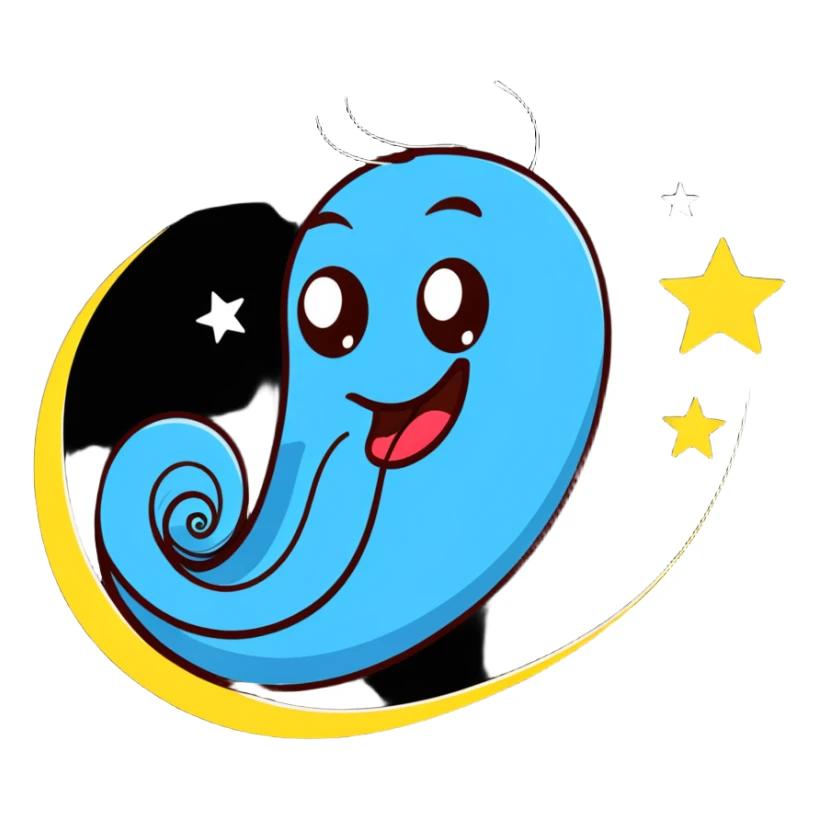 ridiculously silly face with spiraling eyes, wild expression, super long wavy tongue wiggling from side to side, stars and motion lines, extremely goofy, cartoonish, hilarious sticker