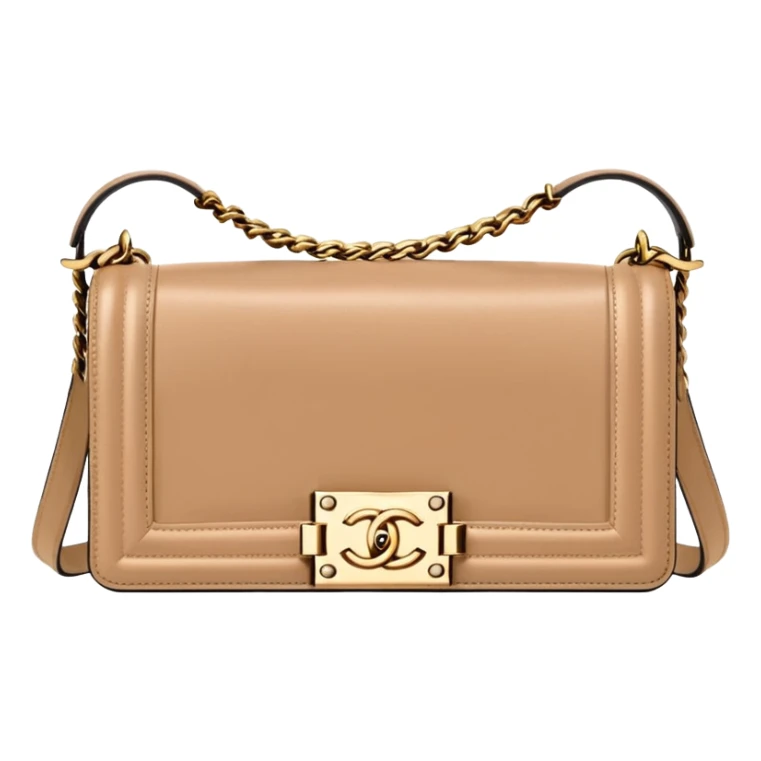chanel le boy flesh color bag gold hardware sticker