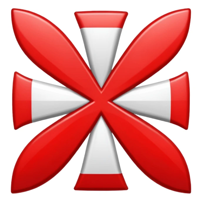 A simple scarlet-red cross with clean, symmetrical lines. Bold and minimal sticker