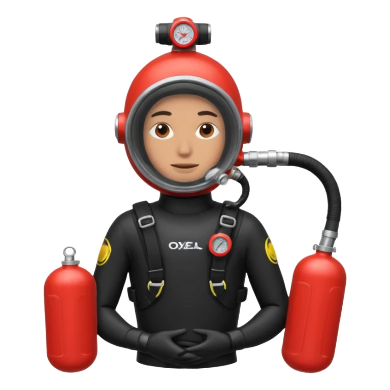 Diver + red oxygen tank,Coral Divers sticker