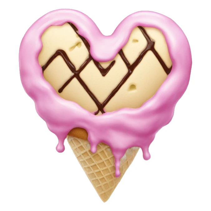 Heart made of ice cream sticker