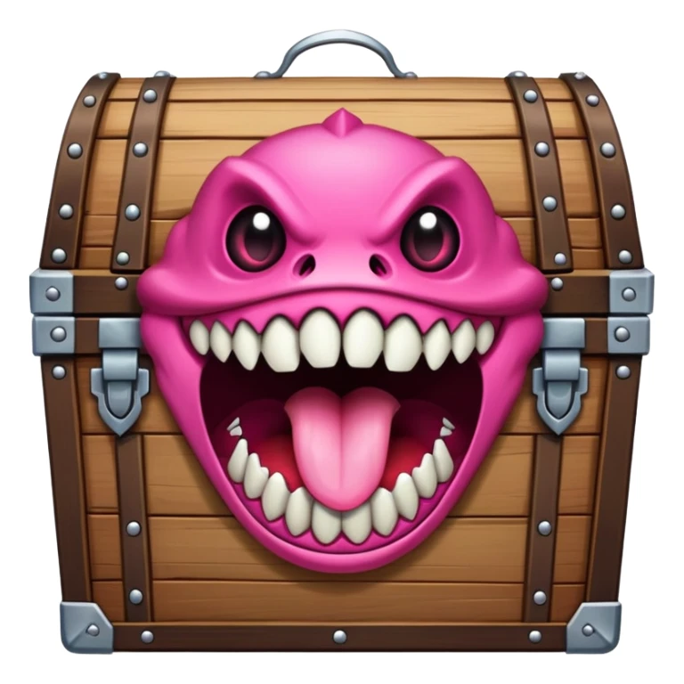 treasure chest monster mimic with sharp teeth and long tongue sticker