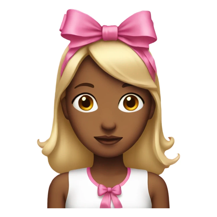 girl with a pink bow on her head sticker