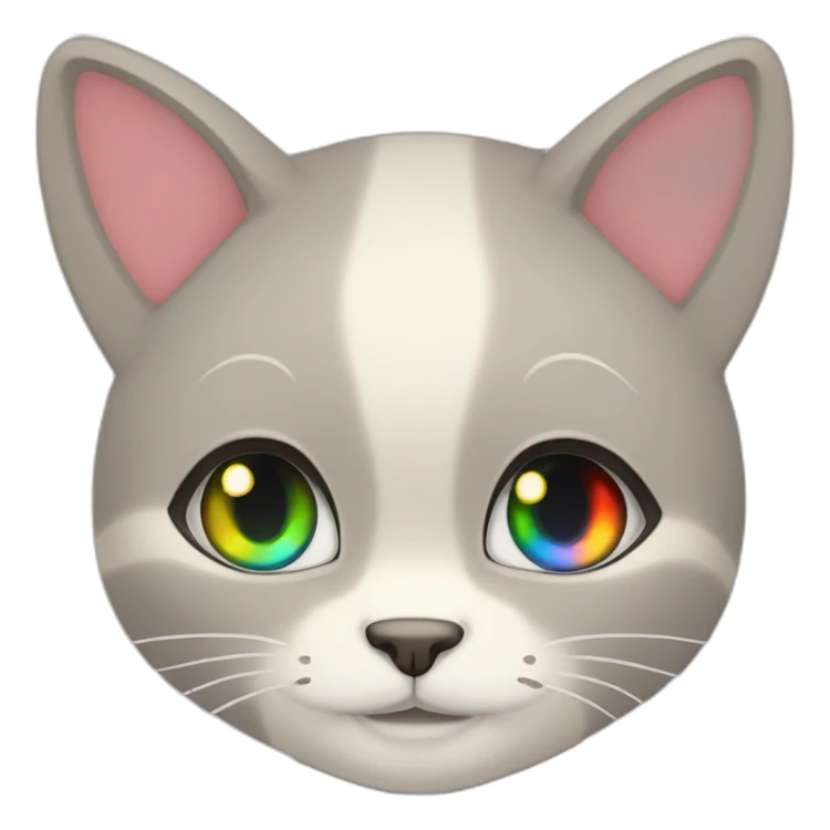 neko girl with rainbow eyes sticker
