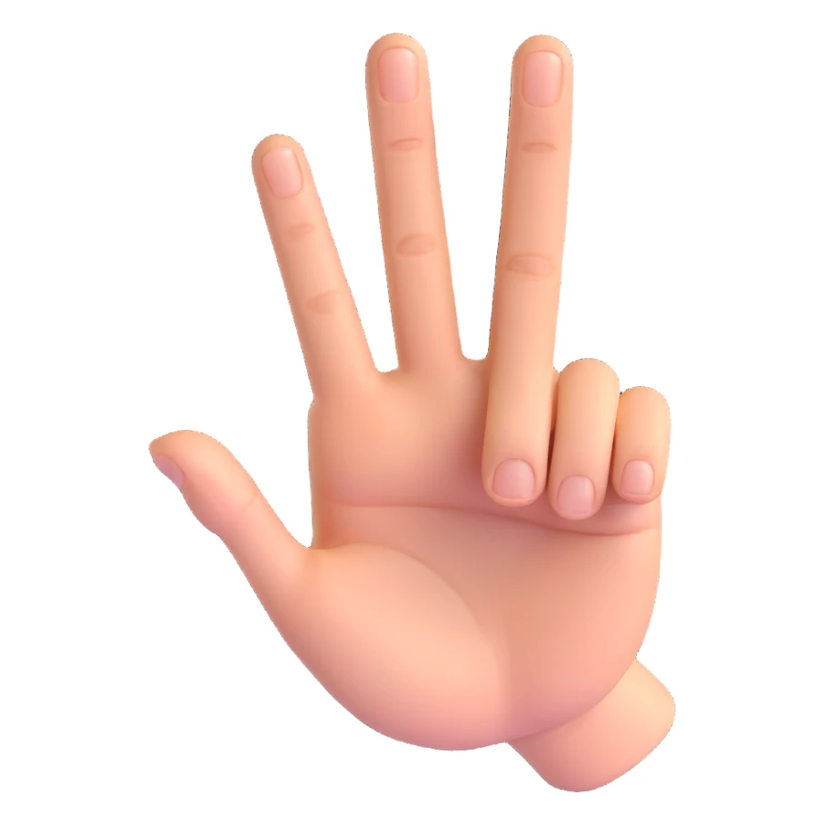 hand with five fingers, only the middle finger and ring finger extended, other fingers closed sticker