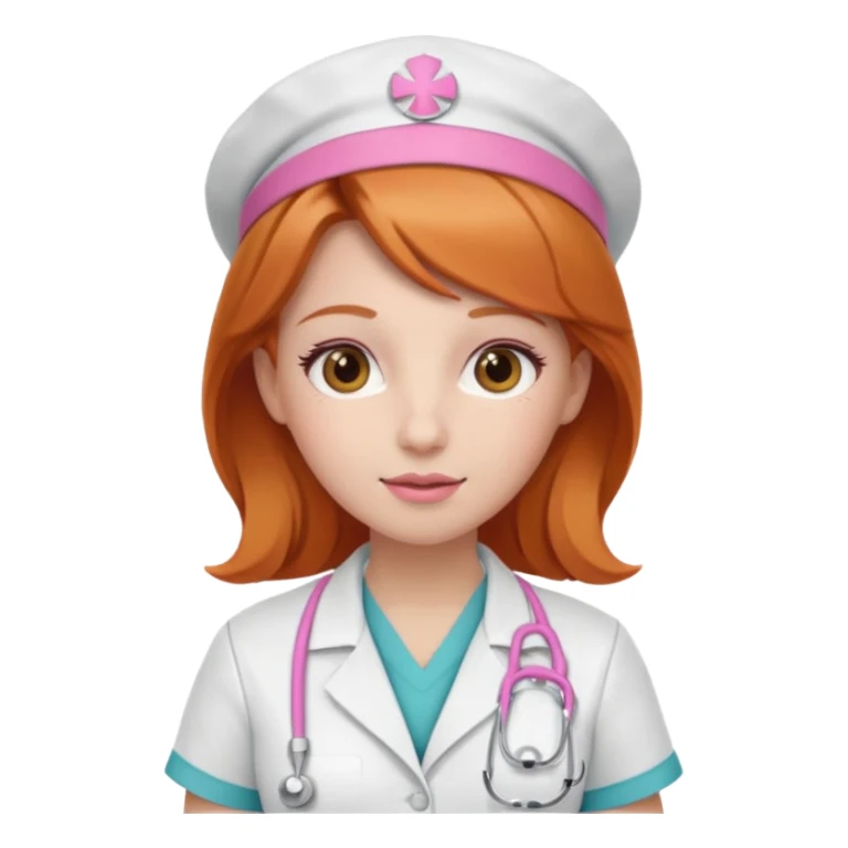 girly nurse with pink accessories and ginger hair sticker