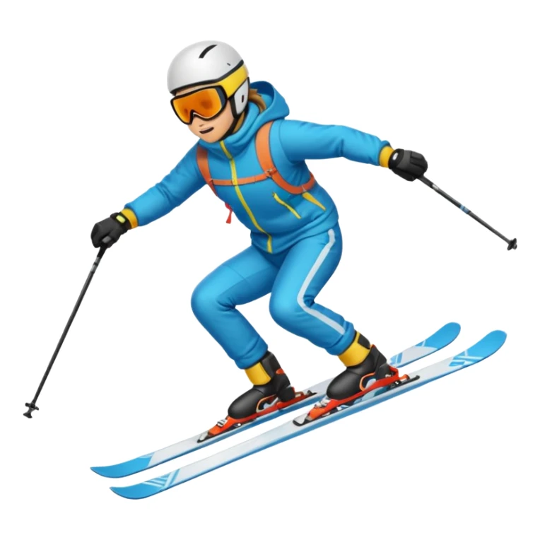 ski resort with skier skiing downhill sticker