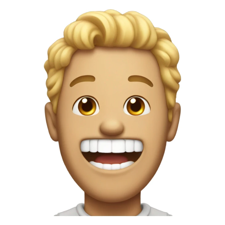 guy with mouth open laughing with very wide eyes sticker