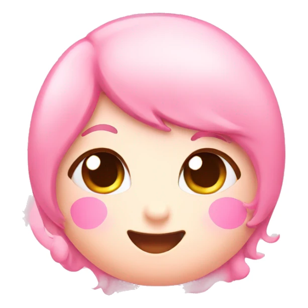 pink kawaii cute heart emoji sticker