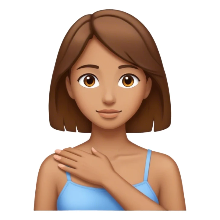 Young woman brown hair pat on the back sticker