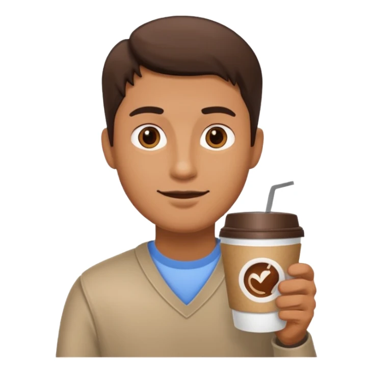 man, hold a take away cup of coffee sticker