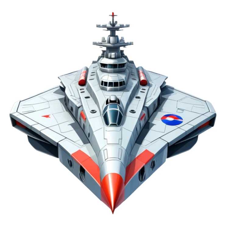 Gigantic Russian war cruiser spaceship with tricolor markings sticker