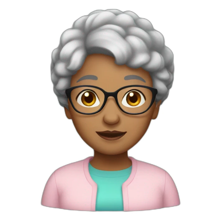 Grandma short black hair sticker