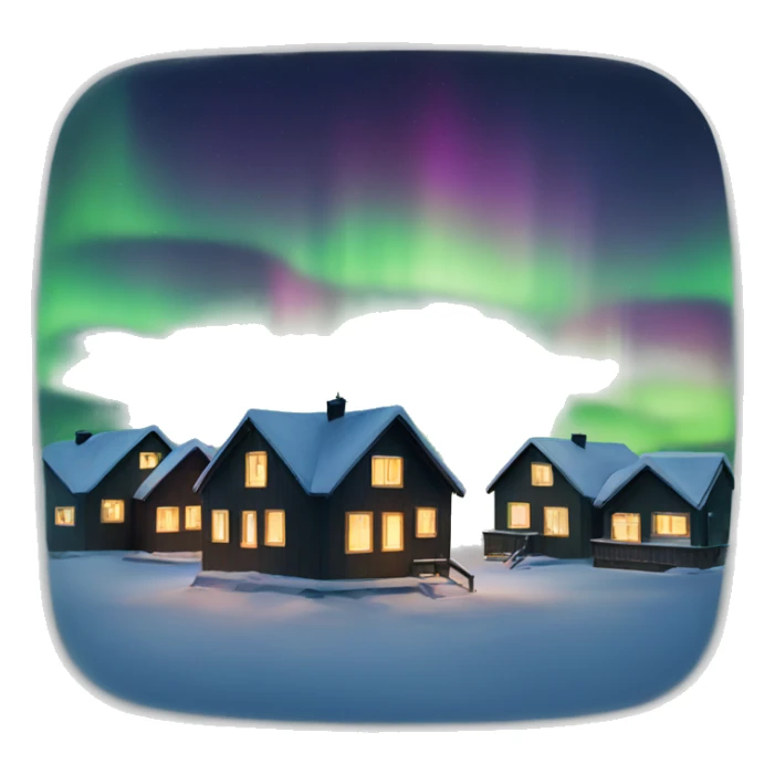 Northern Lights over houses sticker