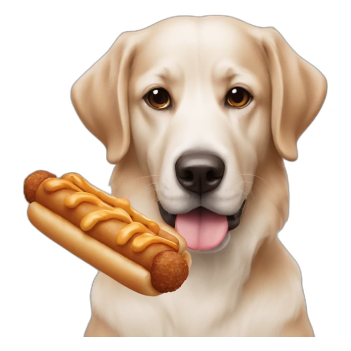 hond met een frikandel sticker