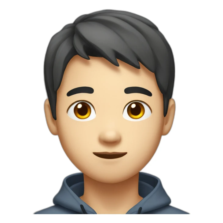Young Asian male, square face, small eyes sticker