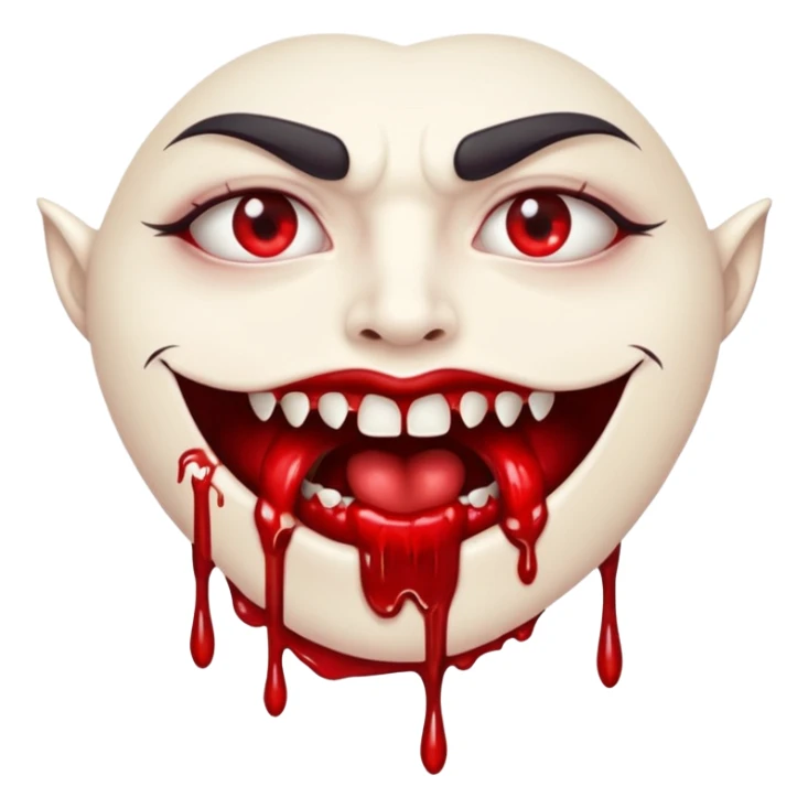 boca de vampiro com sangue escorrendo do canto dos lábios sticker