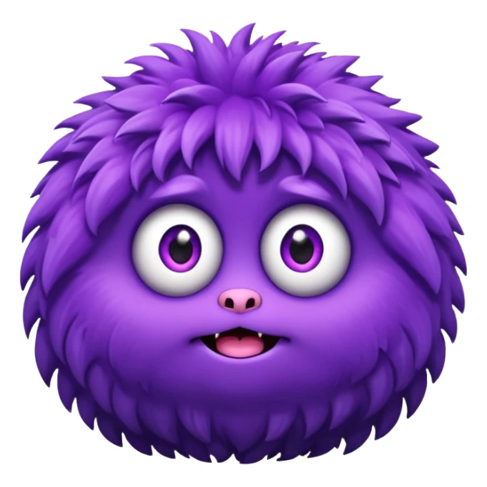 A round fluffy monster with big sparkling eyes sticker