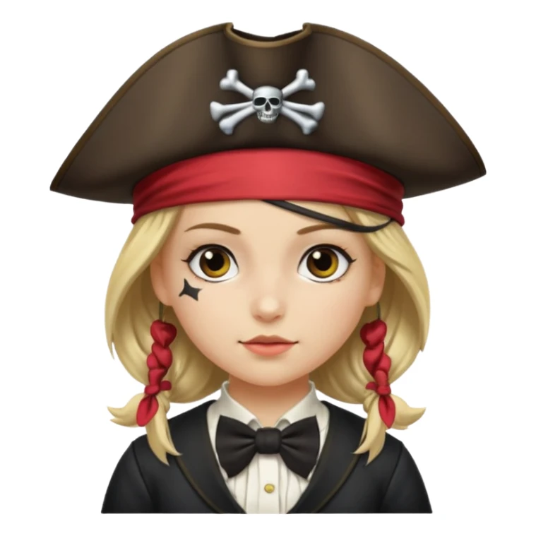girl pirate with bow tie sticker
