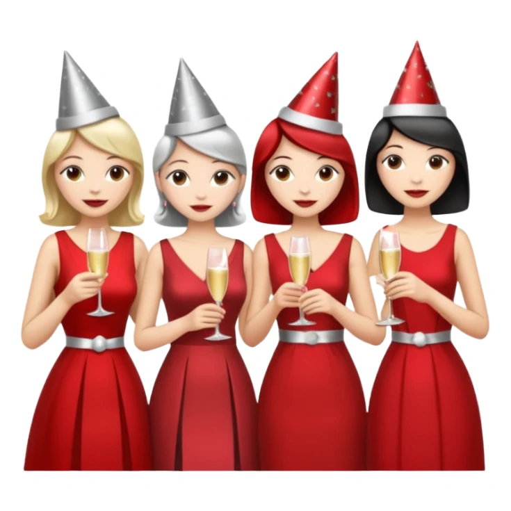 listening party people who only wearing red and silver dress code sticker