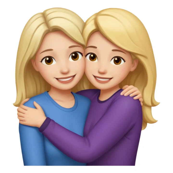 Two females hugging for comfort sticker