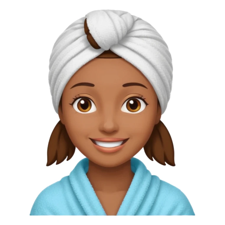 Mujer morena con una toalla en la cabeza  sticker