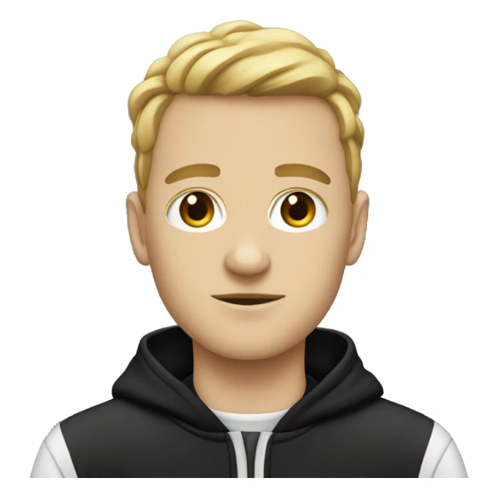 White peopole wearing tracksuit black sticker