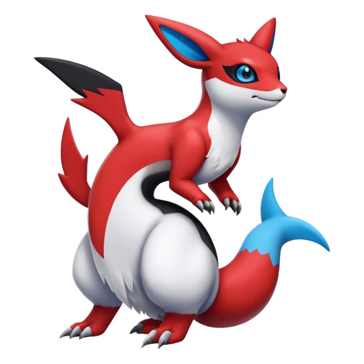  Cute Guilmon-Latias-Umbreon-Fakémon-hybrid-creature (full body)  sticker