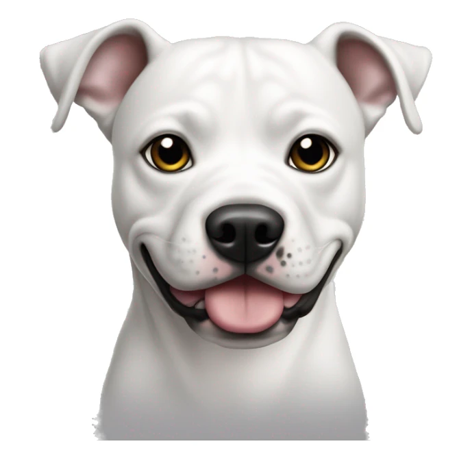 Perro pitbul blanco con mancha negra en el ojo sticker