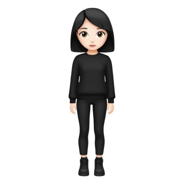 alt-girl в чёрной одежде в полный рост  sticker