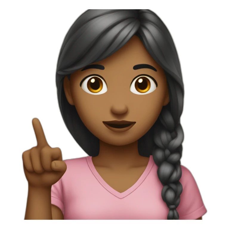 the girl points her finger quietly sticker