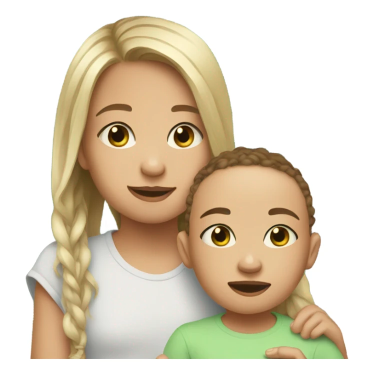 Girl with baby brother sticker