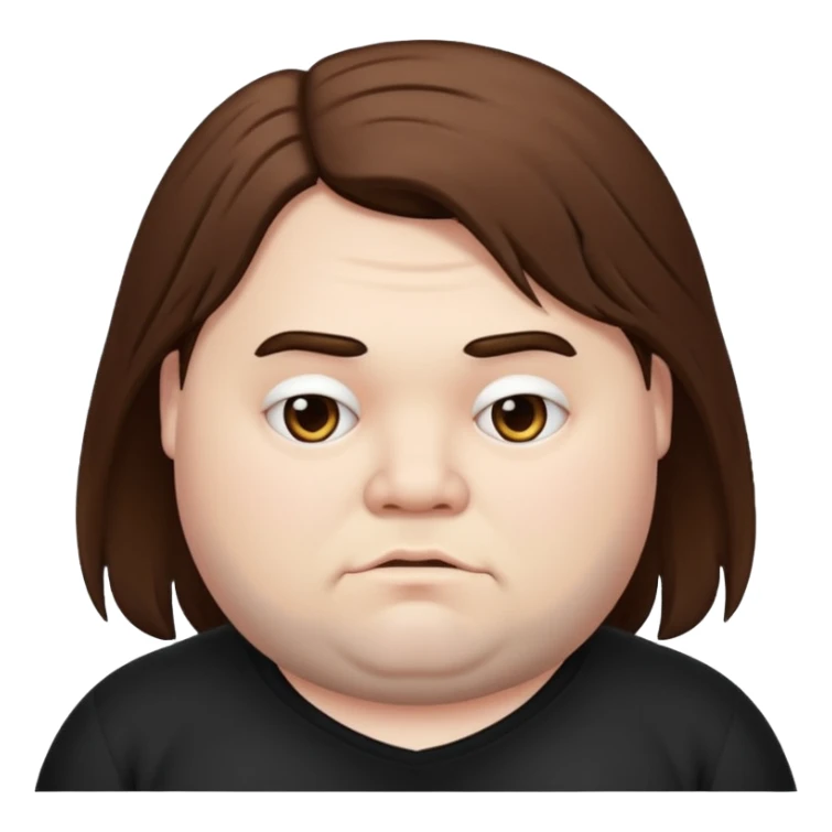 emo fat guy with long brown hair sticker