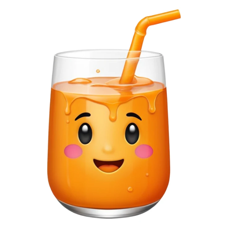 Super sweet mandarin emoji, fizzy juice splash, simple flat design, bold lines, bright orange, transparent background, without eyes sticker