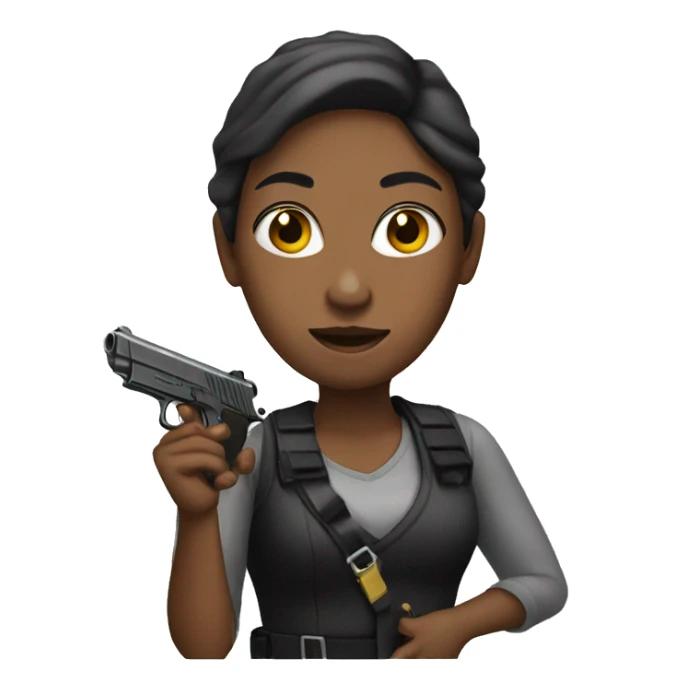 Women holdingPistol sticker