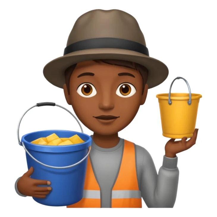 Poster Paster + bucket, Street Artist. sticker