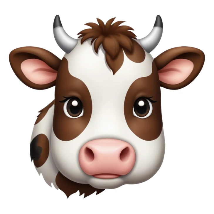 a cute cow with black and white spots sticker