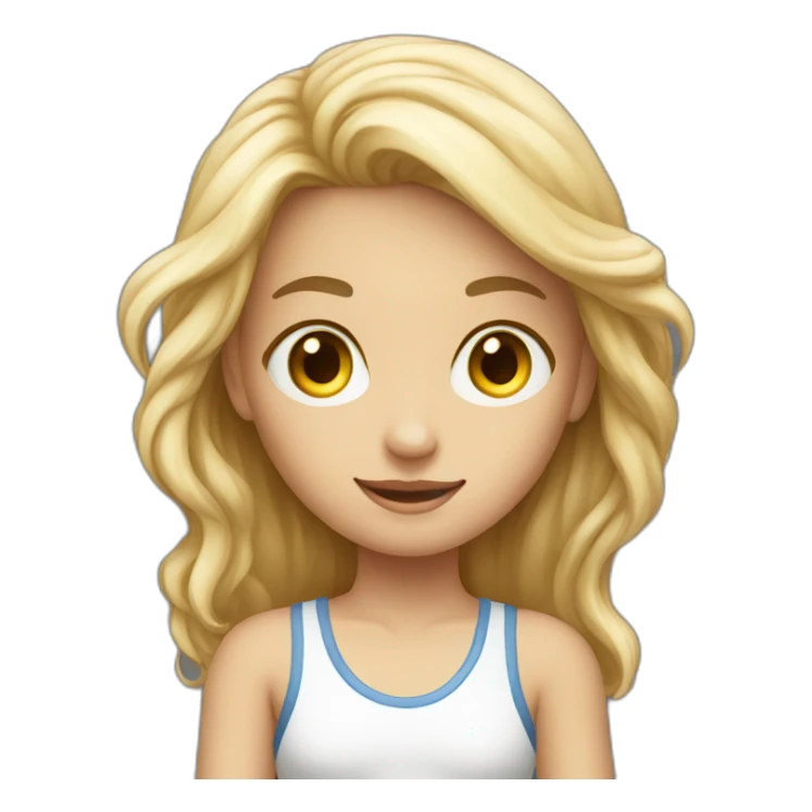 a white young girl with a ball in full growth sticker