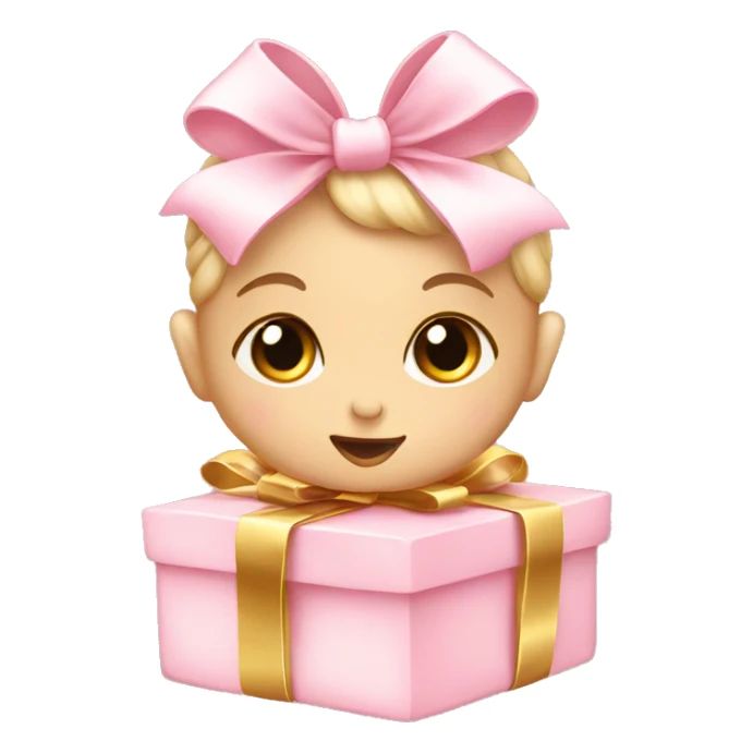 baby pink gifts with gold bow  sticker