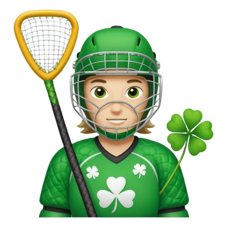 Field hockey goalie with four leaf clovers sticker