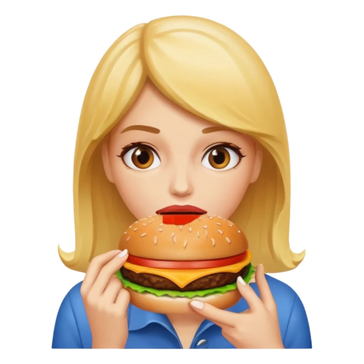 women eat burger sticker