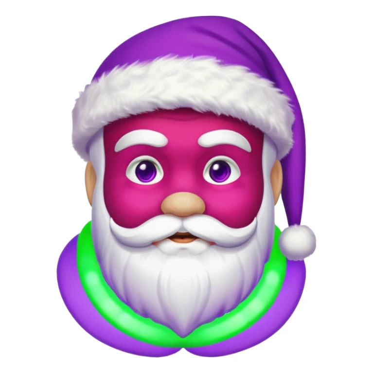a cool looking santa at a rave with purple and green sticker