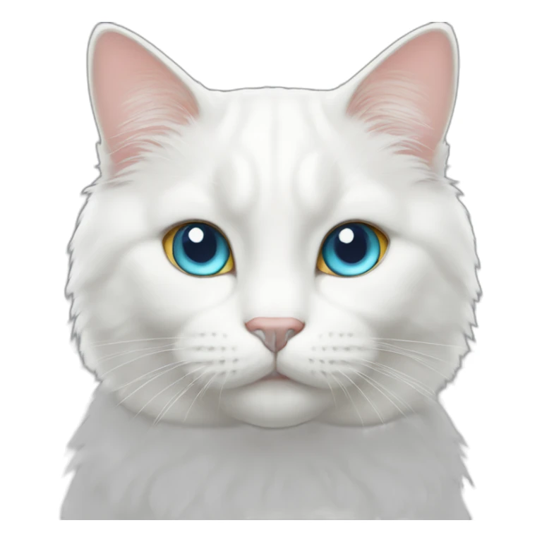 White cat With too Colors eyes sticker