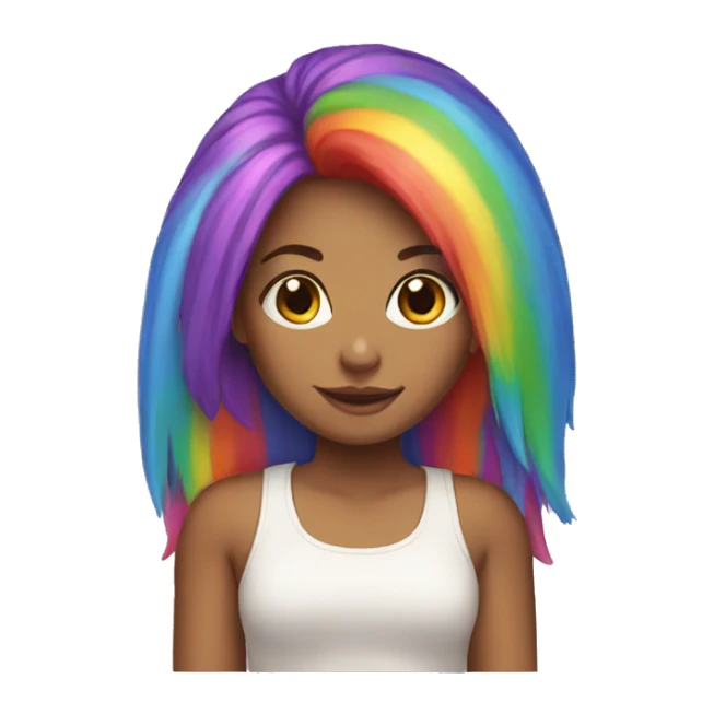 Girl with rainbow hair  sticker