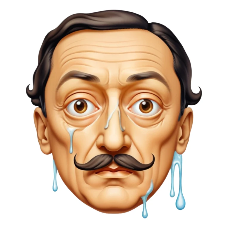 Salvadore dali with melting moustache portrait sticker